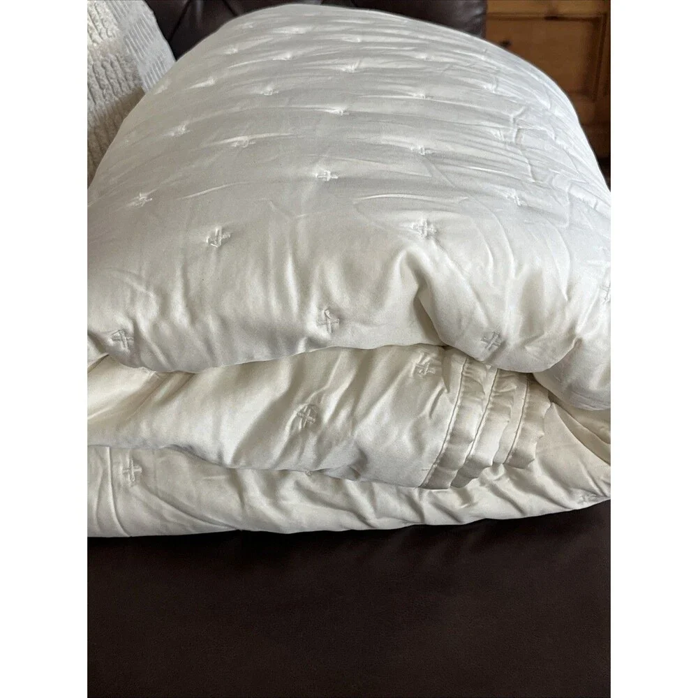 NWOT Quince Organic Bamboo Dream Quilt Set Full Queen IVORY NWOT